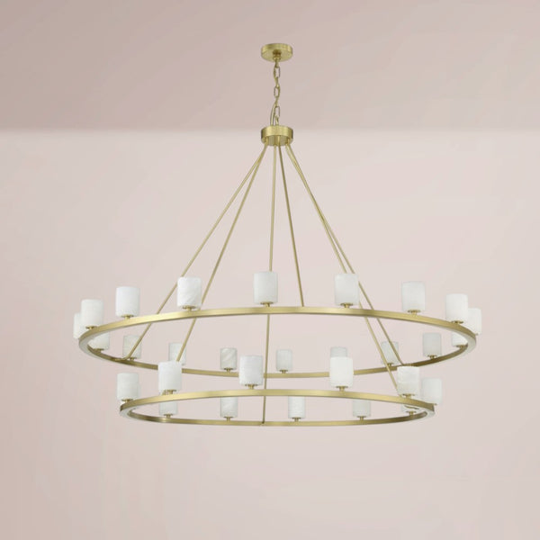 Elvora Double Ringed Alabaster Chandelier