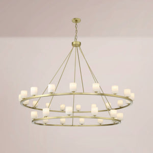 Elvora Double Ringed Alabaster Chandelier