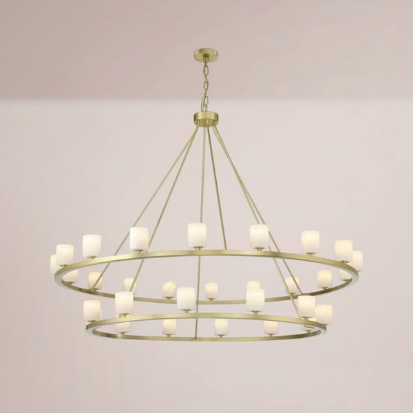 Elvora Double Ringed Alabaster Chandelier