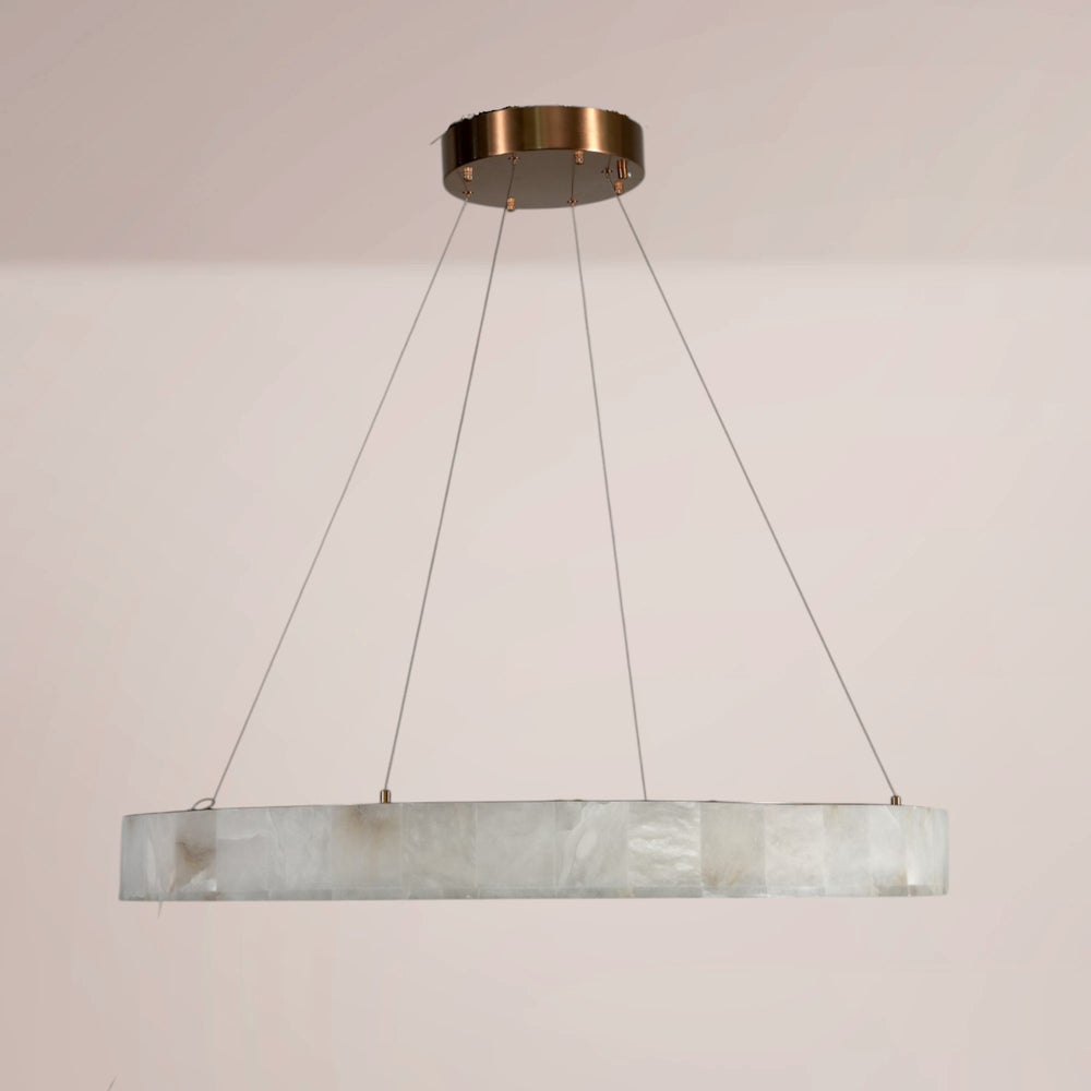 Bravion Alabaster Halo Chandelier