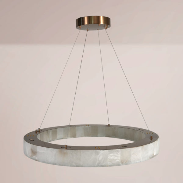 Bravion Alabaster Halo Chandelier