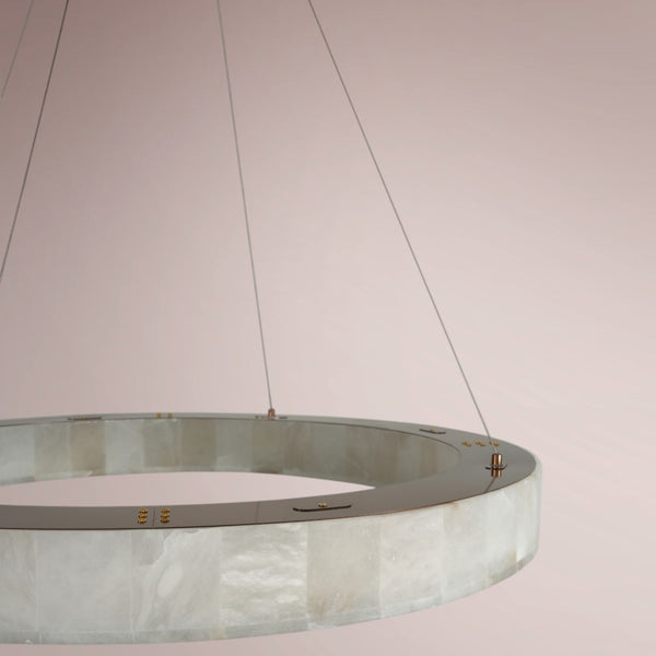 Bravion Alabaster Halo Chandelier
