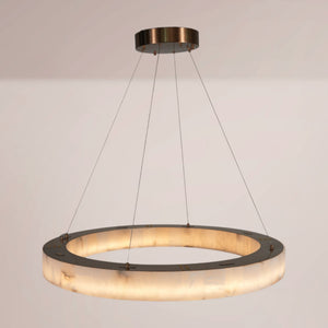 Bravion Alabaster Halo Chandelier