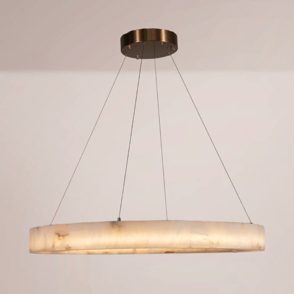 Bravion Alabaster Halo Chandelier