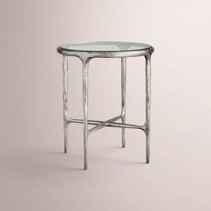 Calix Glass Round Side Table & Drink Table