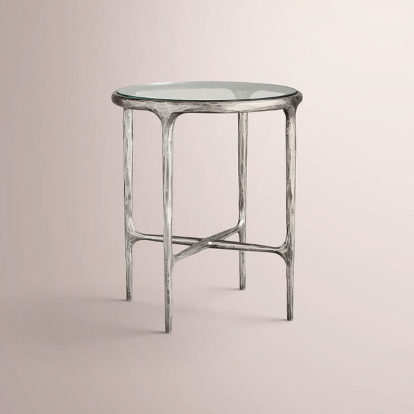 Calix Glass Round Side Table & Drink Table