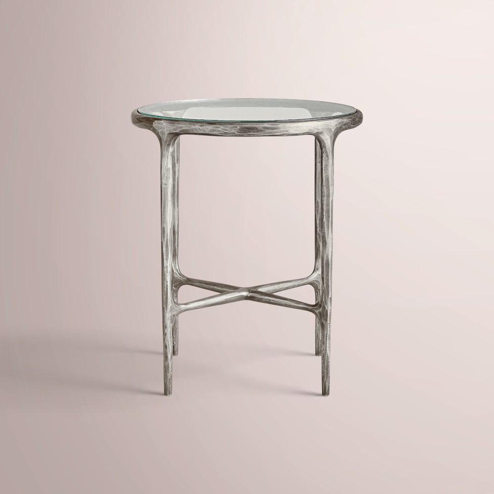 Calix Glass Round Side Table & Drink Table