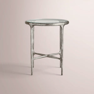 Calix Glass Round Side Table & Drink Table