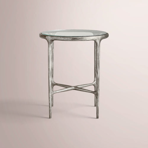 Calix Glass Round Side Table & Drink Table