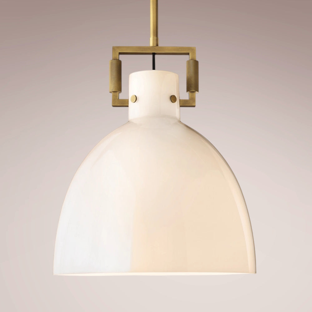 Mechanist Milk Glass Cloche Pendant