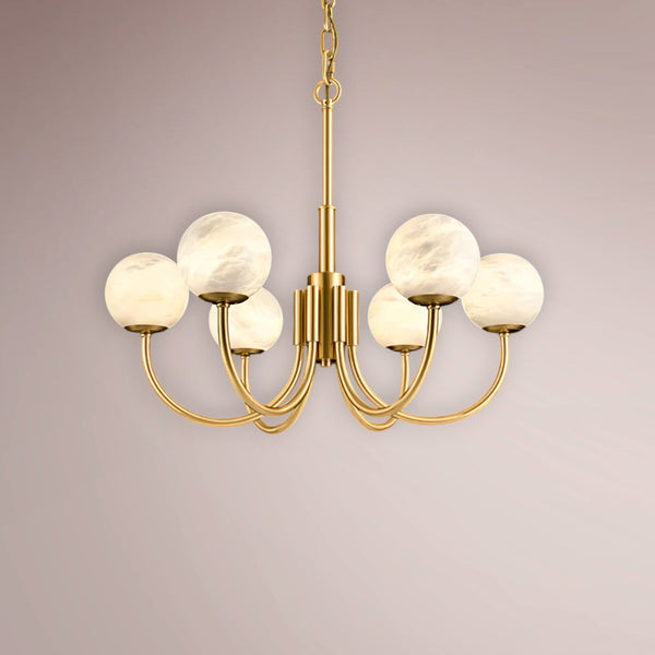 Orlienne Alabaster Globe Chandelier