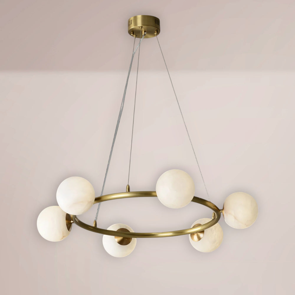 Helix Alabaster Ring Chandelier