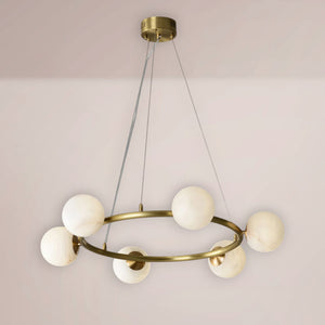 Helix Alabaster Ring Chandelier