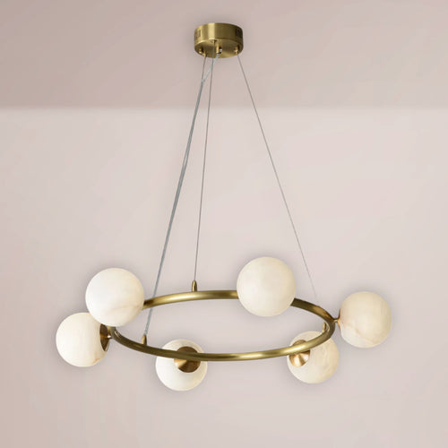 Helix Alabaster Ring Chandelier