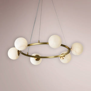 Helix Alabaster Ring Chandelier
