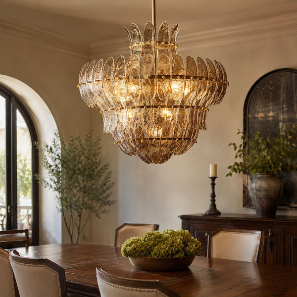 Amilar Smoke Glass Round Chandelier