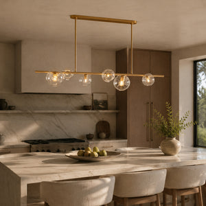 Virelle Bubble Clear Glass Linear Chandelier