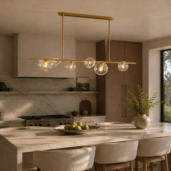 Virelle Bubble Clear Glass Linear Chandelier