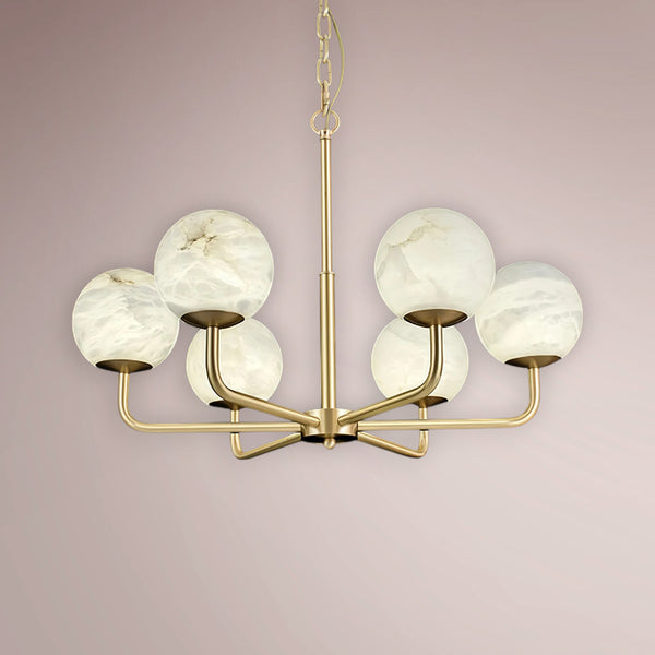 Ortena Alabaster Globe Chandelier