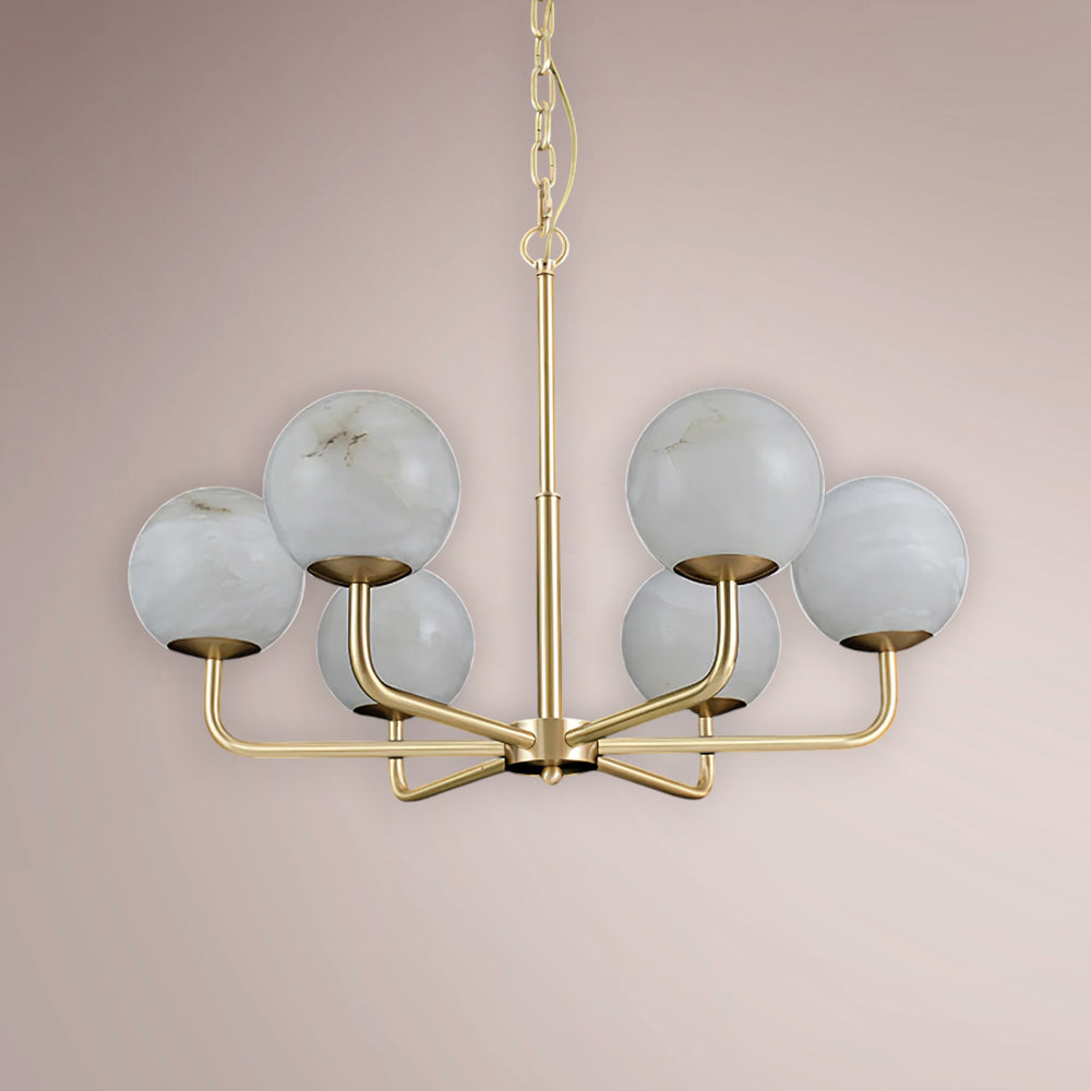 Ortena Alabaster Globe Chandelier
