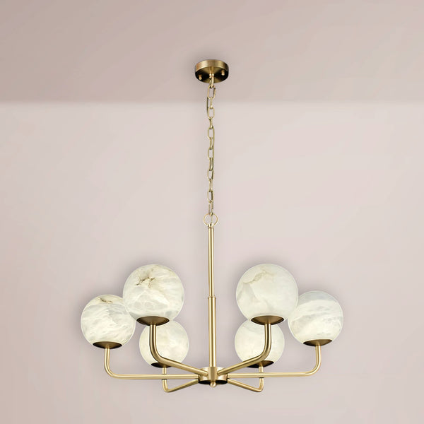 Ortena Alabaster Globe Chandelier
