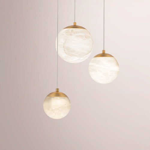 Julie Alabaster Round Chandelier
