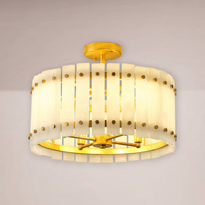 Velmont Alabaster Drum Flush Mount