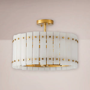 Velmont Alabaster Drum Flush Mount
