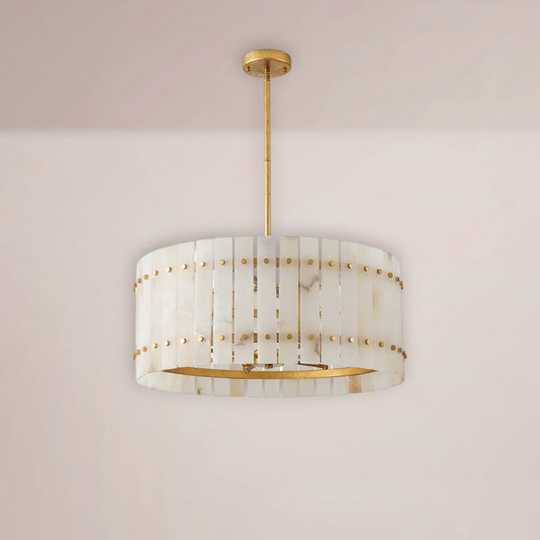 Velmont Alabaster Drum Chandelier