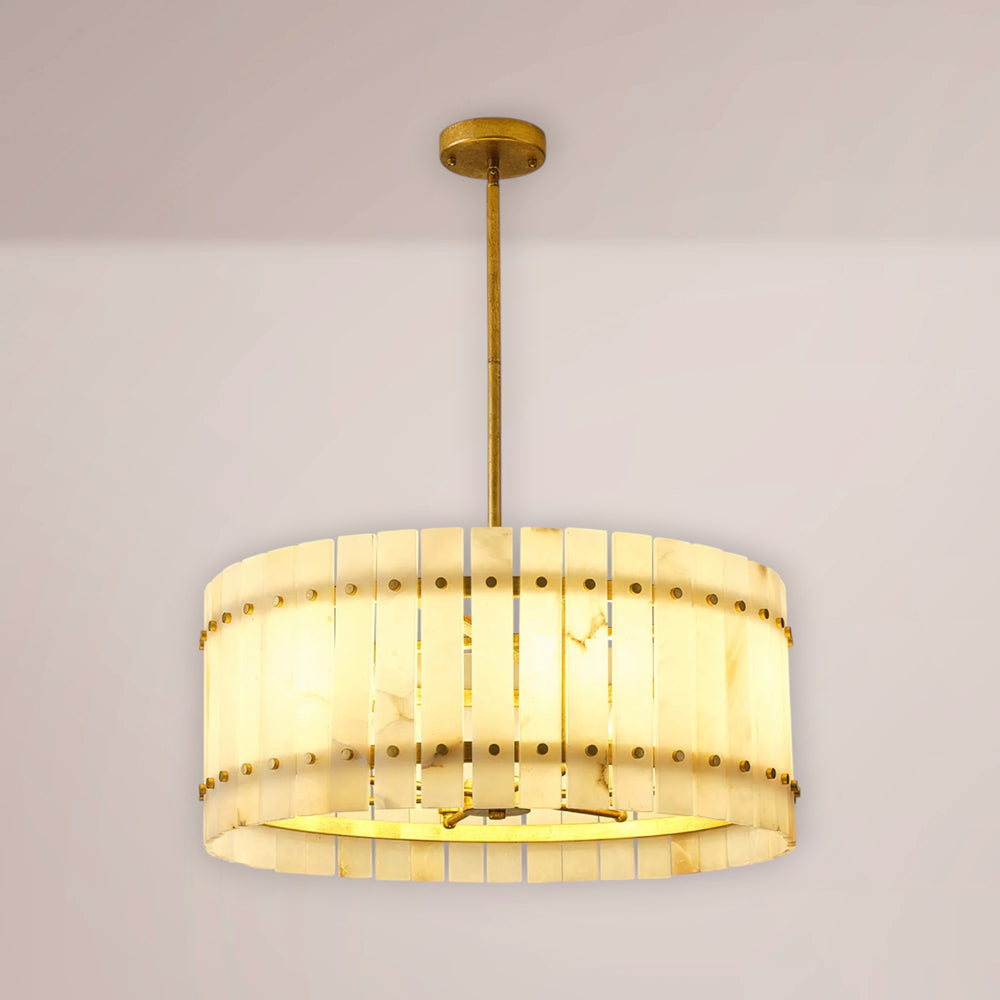 Velmont Alabaster Drum Chandelier