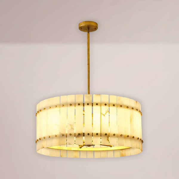 Velmont Alabaster Drum Chandelier