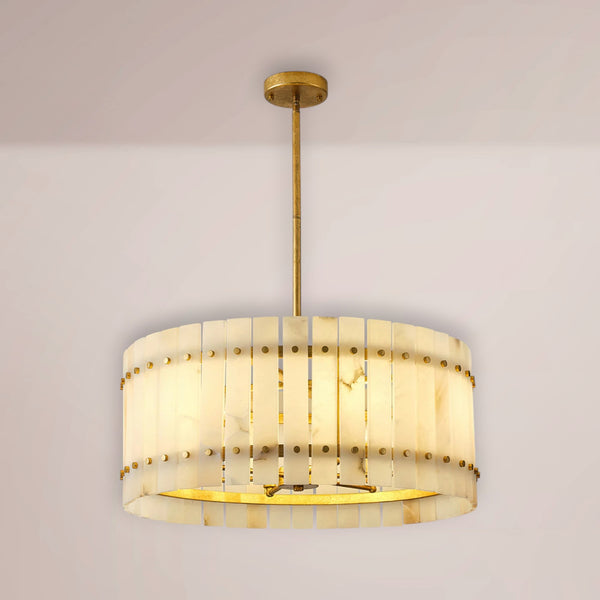 Velmont Alabaster Drum Chandelier