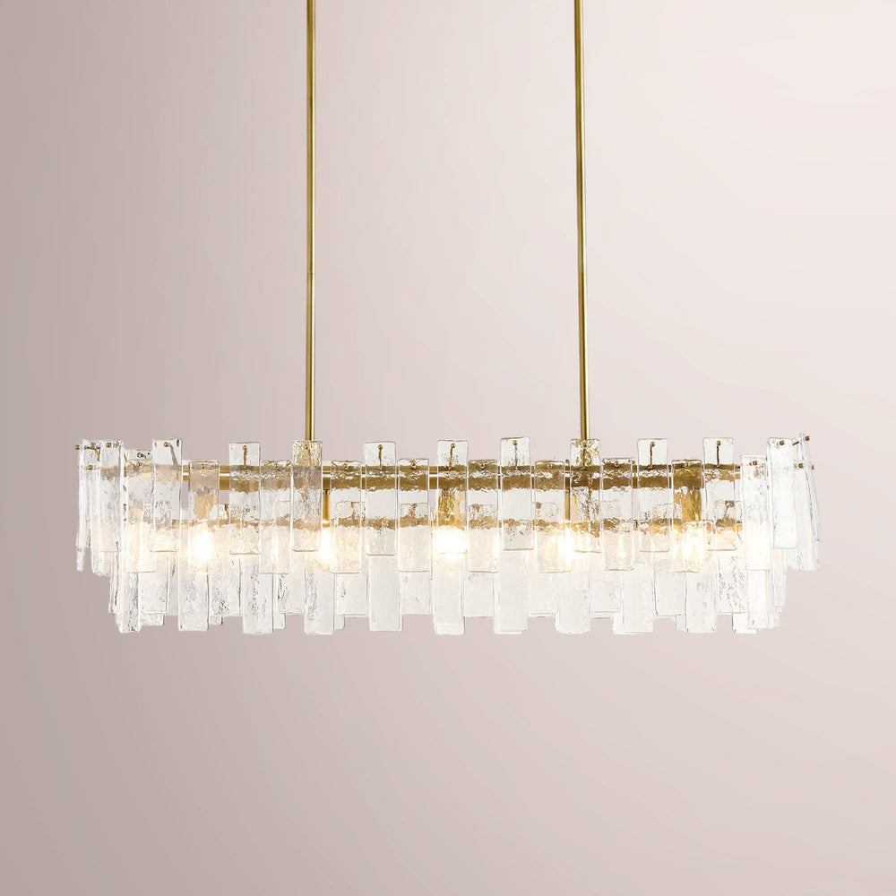 Cascina Cast Glass Linear Chandelier