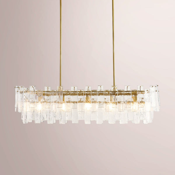 Cascina Cast Glass Linear Chandelier