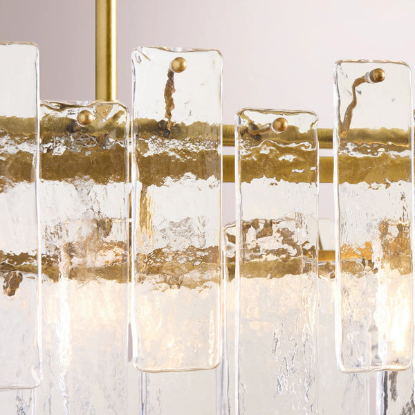 Cascina Cast Glass Linear Chandelier