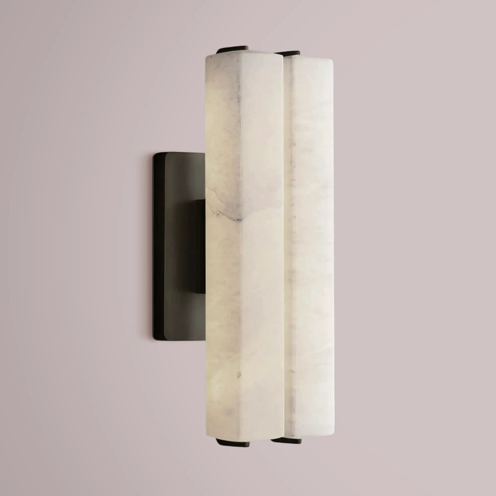 Aulubon Alabaster Double Sconce