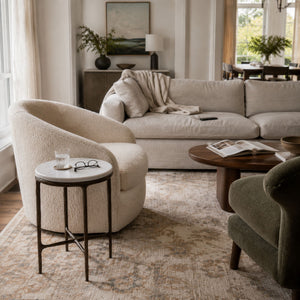 Calix Marble Round Side Table & Drink Table