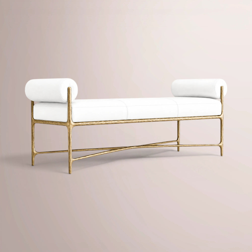 Calix Series Fabric Double-Bolster End-of-Bed Bench