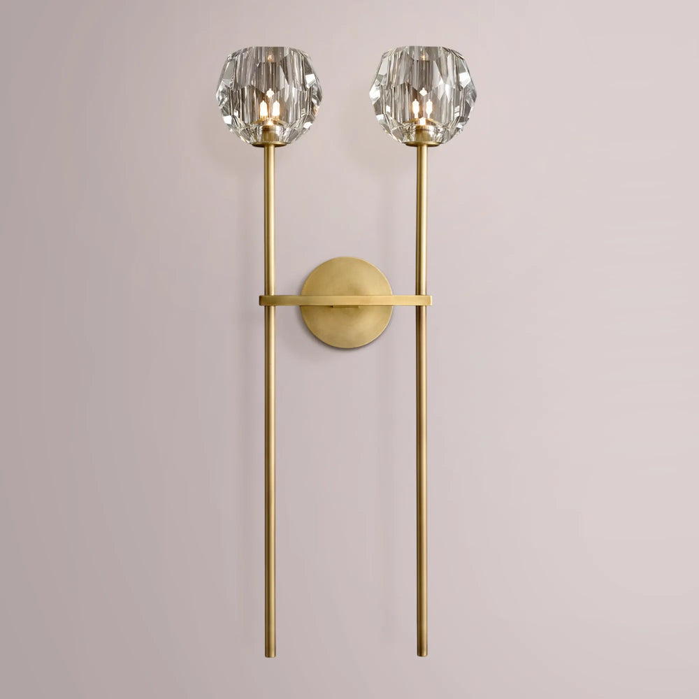 Multiaspect Cristal Clear Glass Grand Double Sconce
