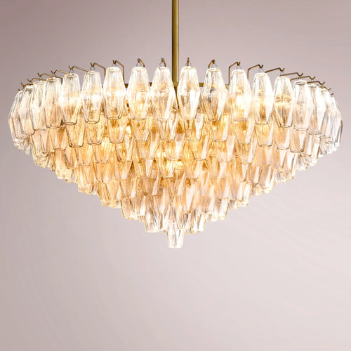 Chiaha Clear Glass Tiered Round Chandelier