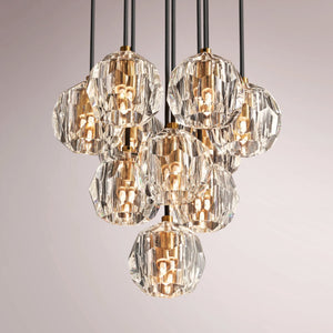 Multiaspect Cristal Glass Round Cluster Chandelier