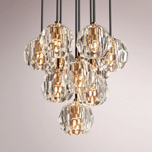 Multiaspect Cristal Glass Round Cluster Chandelier