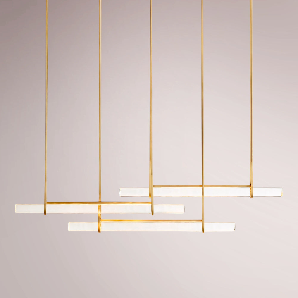 Aulubon Crystal Triple Bar Linear Chandelier