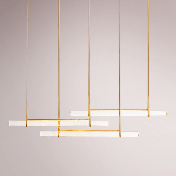Aulubon Crystal Triple Bar Linear Chandelier
