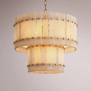 San Frank Alabaster Round Tiered Chandelier