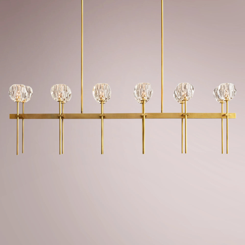 Multiaspect Cristal Glass Double Linear Chandelier