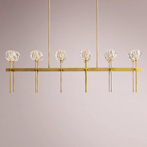 Multiaspect Cristal Glass Double Linear Chandelier