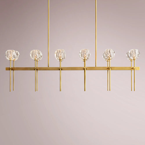 Multiaspect Cristal Glass Double Linear Chandelier