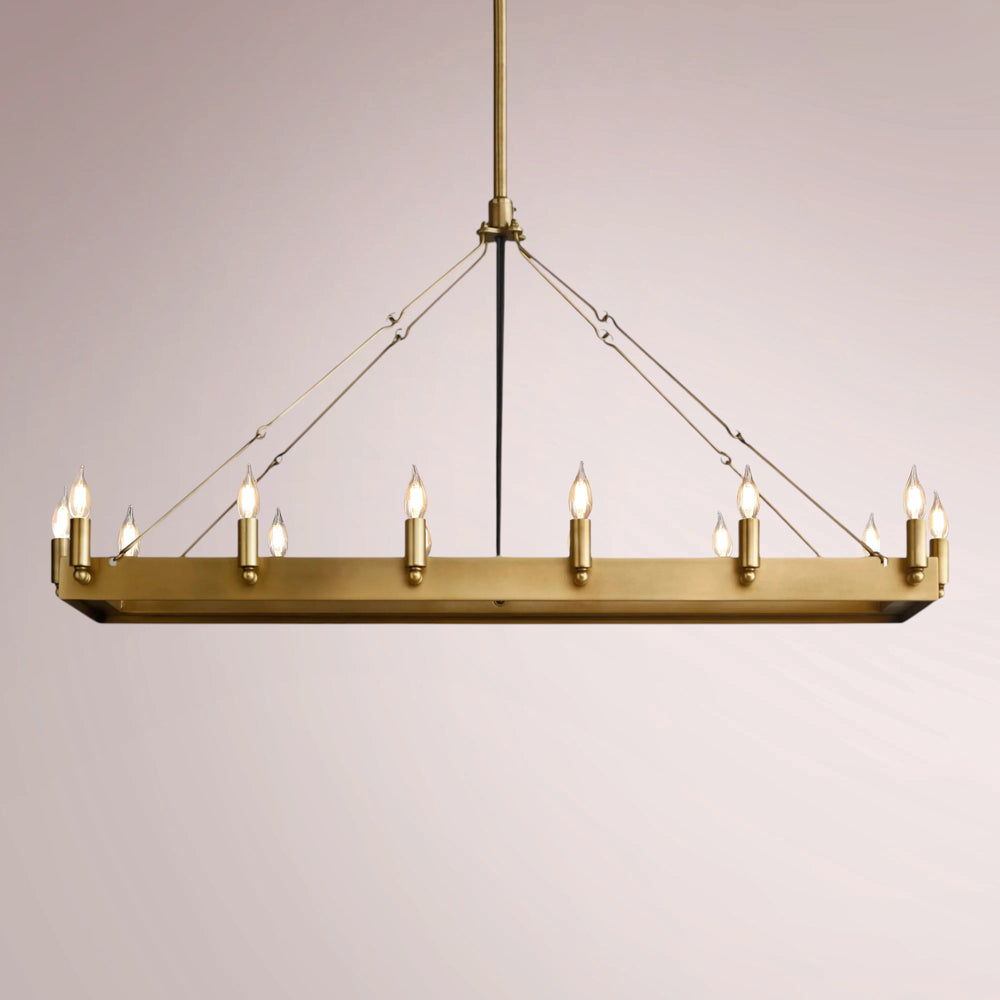 Cemino Vintage Candelabra Rectangular Chandelier