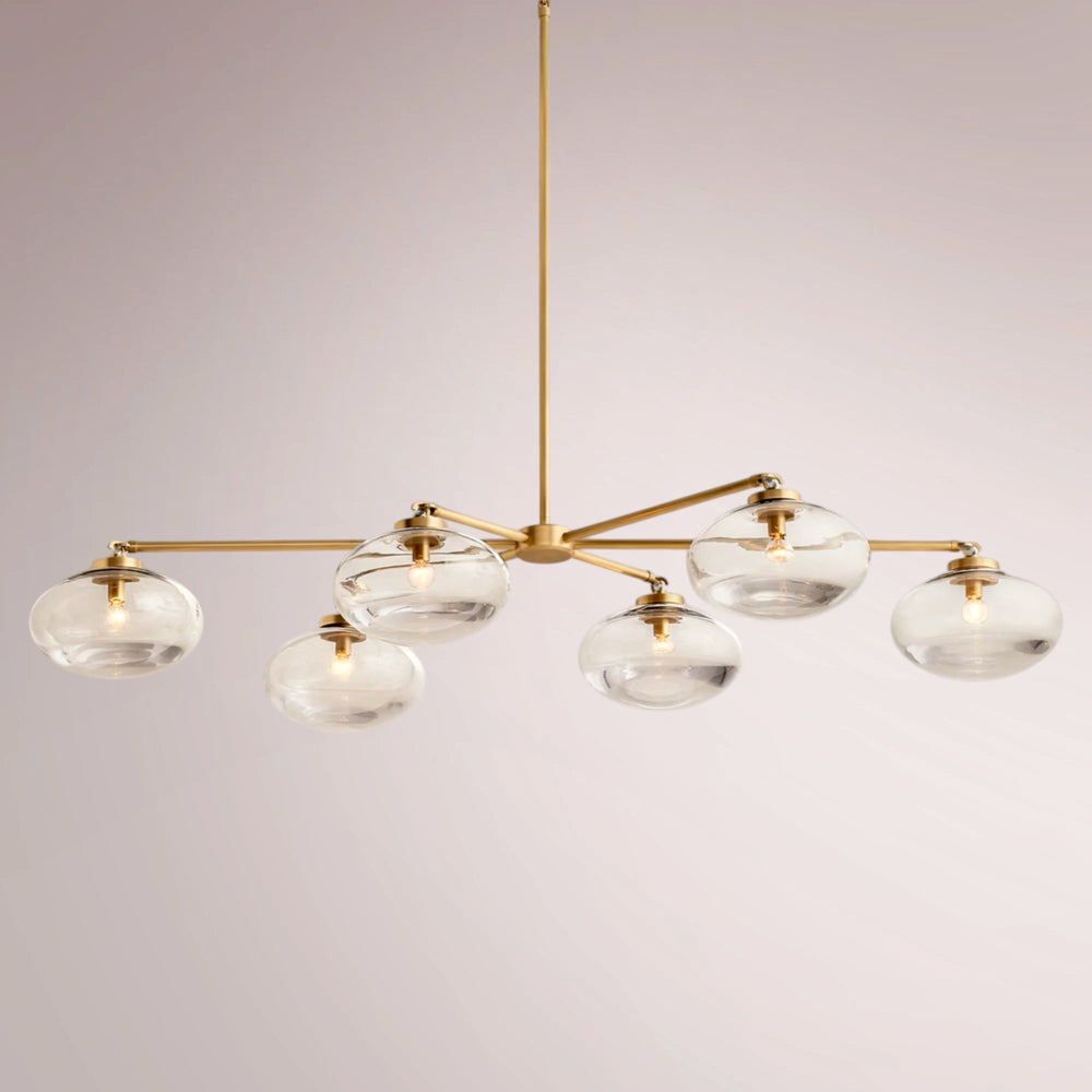 Kabrette Clear Glass Mobile Linear Chandelier